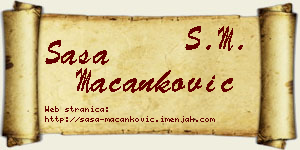 Saša Macanković vizit kartica